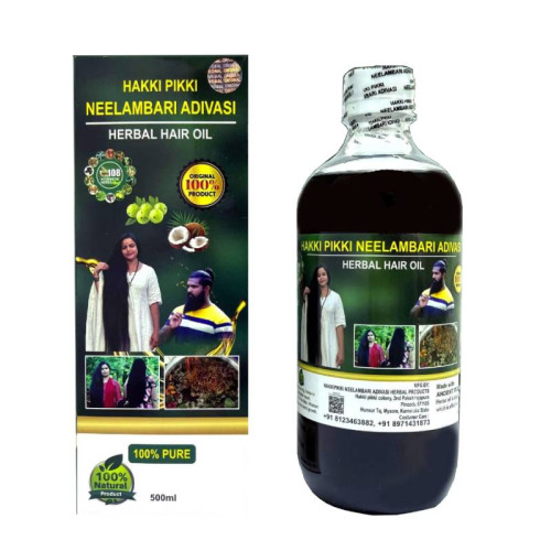 Hakki Pikki Neelambari Adivasi Herbal Hair Oil - 500ml with 108 Ayurvedic Herbs